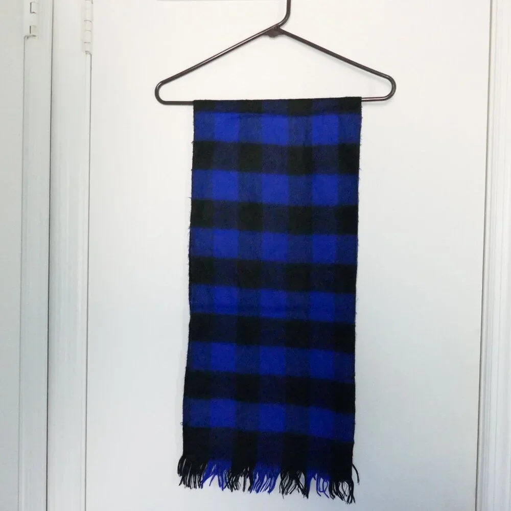 COPY - vintage 80's blue buffalo plaid unisex scarf